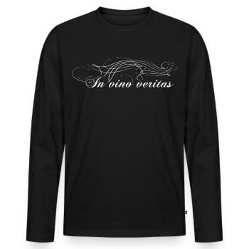 In vino veritas, Pline, c’est dans le vin que réside la vérité - T-shirt manches longues Premium bio Homme - noir - Devant - Nico (187cm)