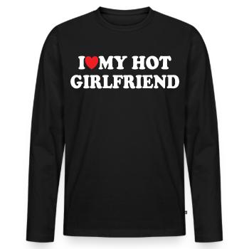 J’adore ma copine sexy - T-shirt manches longues Premium bio Homme - noir - Devant - Nico (187cm)