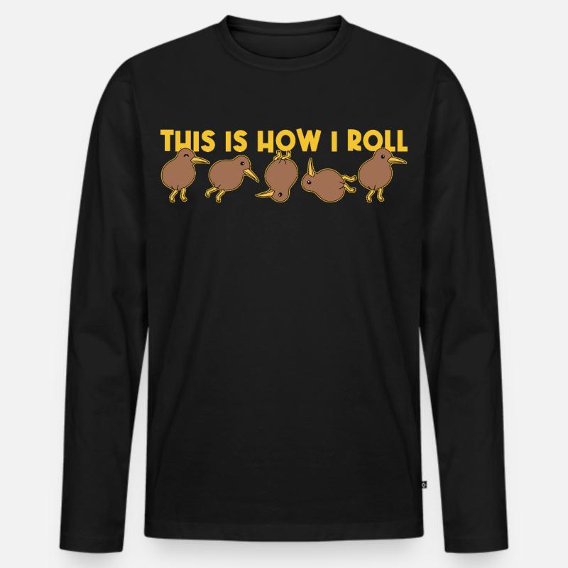 So mache ich Kiwi-Vogel Neuseeland - Männer Premium Bio Langarmshirt - Schwarz