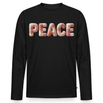 Sweet Peace Motif for Women, Girls & Kids - Men's Premium Organic Long Sleeve Shirt - black - Front - Nico (187cm)