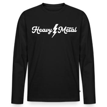 Heavy Metal Lightning Script - T-shirt manches longues Premium bio Homme - noir - Devant - Nico (187cm)
