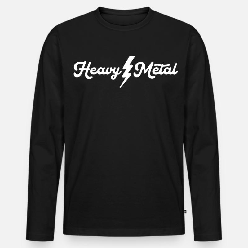 Heavy Metal Lightning Script - Men's Premium Organic Long Sleeve Shirt - black