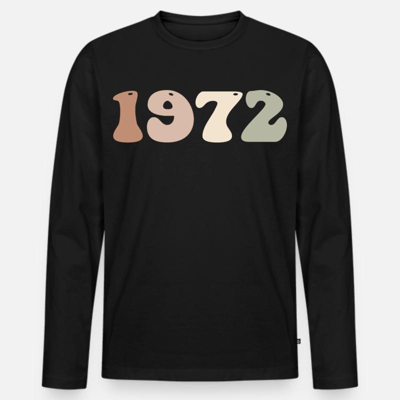 1972 - Männer Premium Bio Langarmshirt - Schwarz