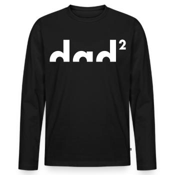 Dad hoch zwei | Vater | Vatertag - Männer Premium Bio Langarmshirt - Schwarz - Vorne - Nico (187cm)