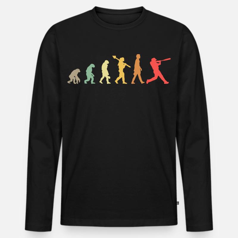 Baseball Evolution - Männer Premium Bio Langarmshirt - Schwarz