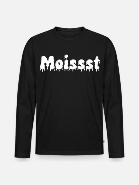 Moist Dripping Text - Men's Premium Organic Long Sleeve Shirt - black