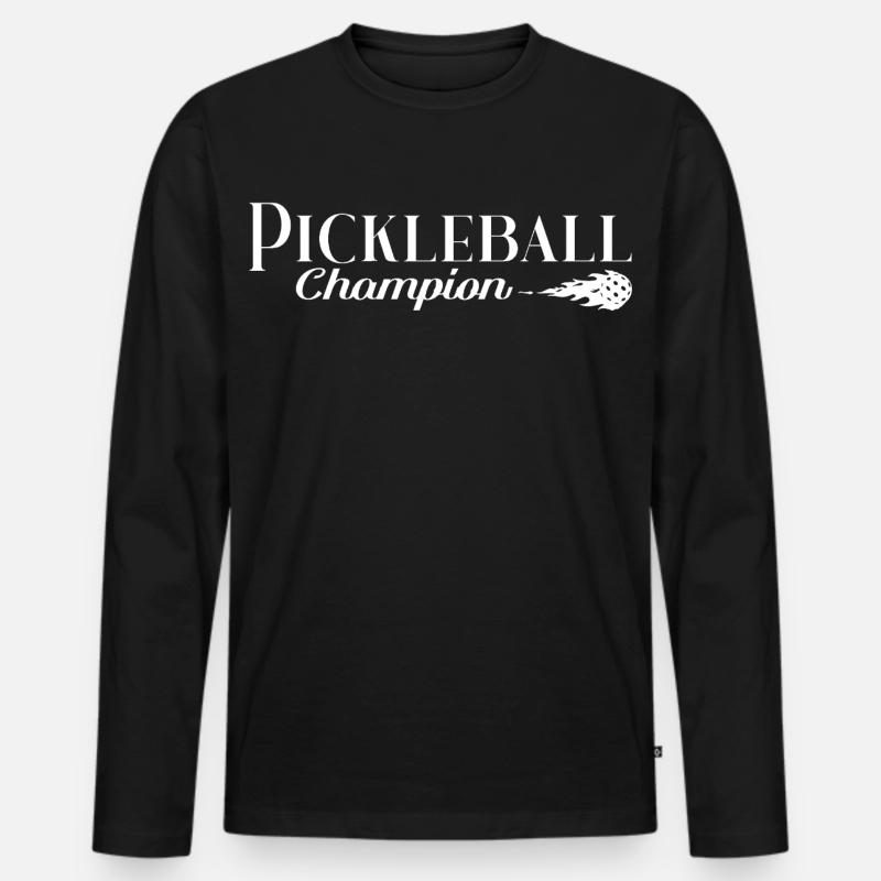 Pickleball - Männer Premium Bio Langarmshirt - Schwarz