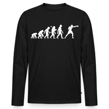 Box Evolution Graphic Boxing Boxing Men Boys - Men's Premium Organic Long Sleeve Shirt - black - Front - Nico (187cm)