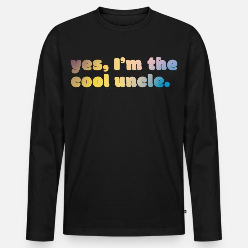 Cool Uncle Statement - Männer Premium Bio Langarmshirt - Schwarz