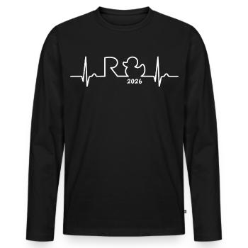 Rente 2026 Une légende prend sa retraite - Heart Curve - T-shirt manches longues Premium bio Homme - noir - Devant - Nico (187cm)