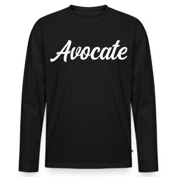Avocate Droit Justice Barreau Tribunal Affaires - T-shirt manches longues Premium bio Homme - noir - Devant - Nico (187cm)