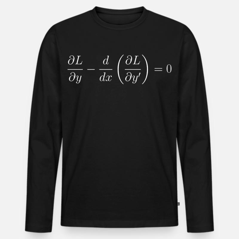 Euler-Lagrange-Gleichungsfundamentalphysik - Männer Premium Bio Langarmshirt - Schwarz