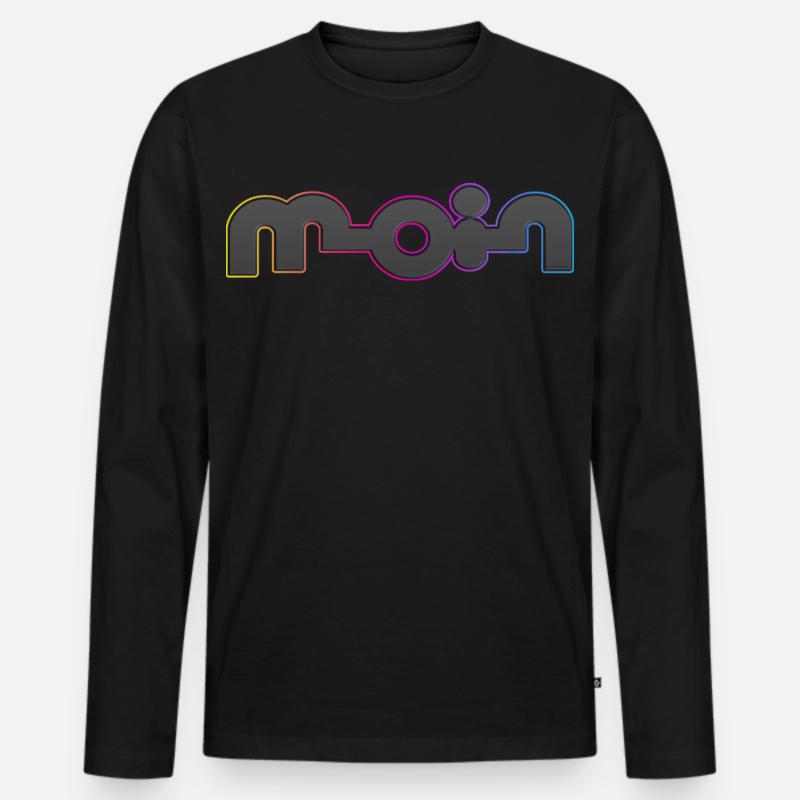 Moin - Männer Premium Bio Langarmshirt - Schwarz