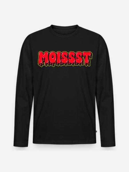 Moist Fat Font Wordmark - Men's Premium Organic Long Sleeve Shirt - black