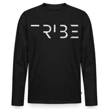 Tekno Tribe Free Party – Untergrund-Rave-Outfit - Männer Premium Bio Langarmshirt - Schwarz - Vorne - Nico (187cm)