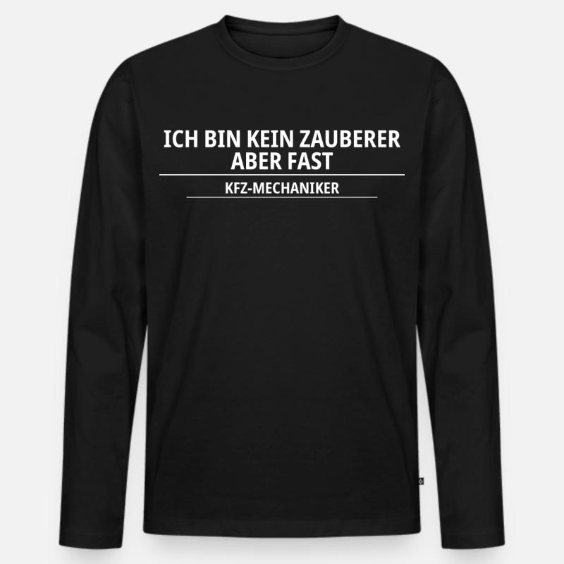 KFZ-Mechaniker – Kein Zauberer, aber fast - Männer Premium Bio Langarmshirt - Schwarz