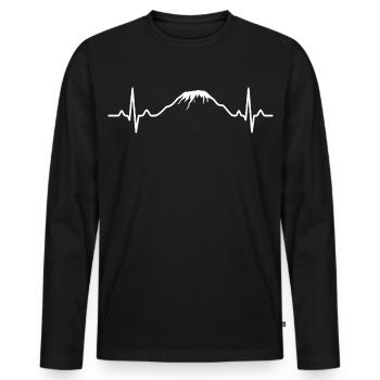 Kilimanjaro Kilimandscharo - Men's Premium Organic Long Sleeve Shirt - black - Front - Nico (187cm)