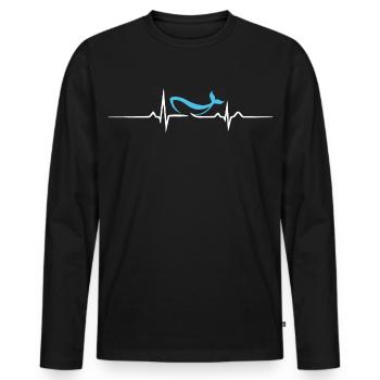 Wale retten - Männer Premium Bio Langarmshirt - Schwarz - Vorne - Nico (187cm)