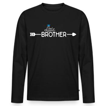 Kleiner Bruder - Männer Premium Bio Langarmshirt - Schwarz - Vorne - Nico (187cm)