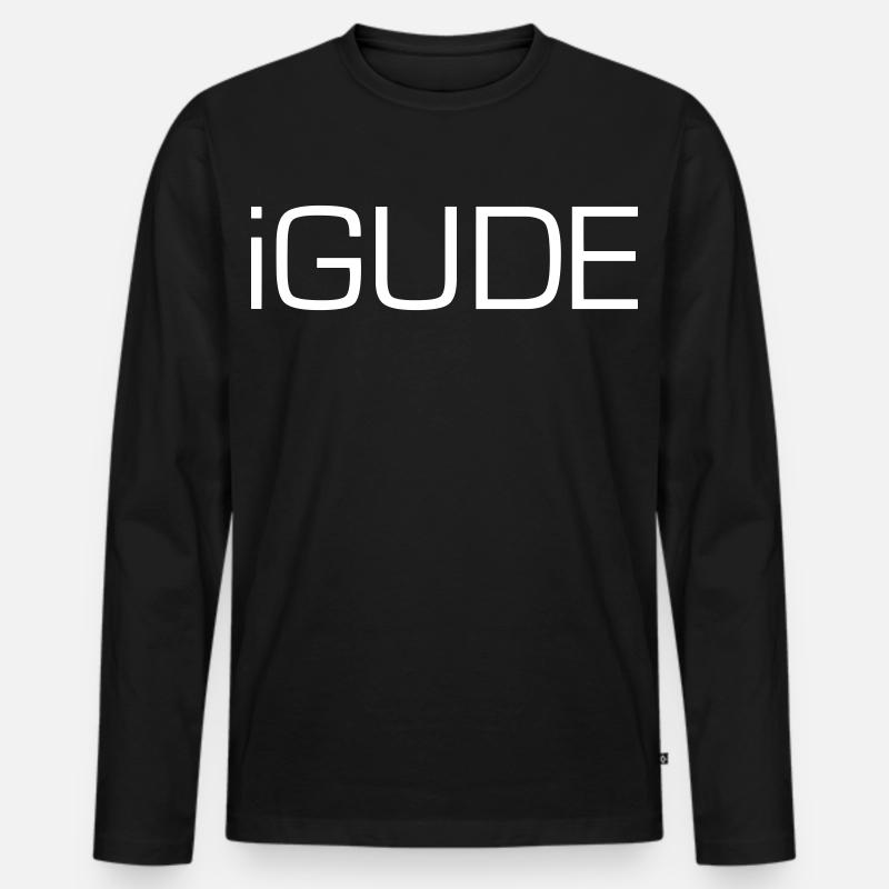Hessisch - iGude - Männer Premium Bio Langarmshirt - Schwarz