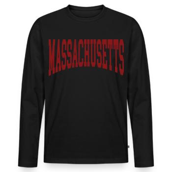 Massachusetts - Men's Premium Organic Long Sleeve Shirt - black - Front - Nico (187cm)