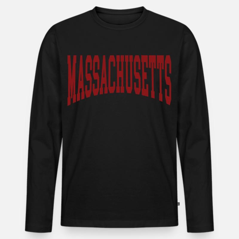 Massachusetts - Männer Premium Bio Langarmshirt - Schwarz