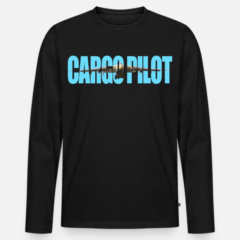 Cargo pilot An-225 - Männer Premium Bio Langarmshirt - Schwarz