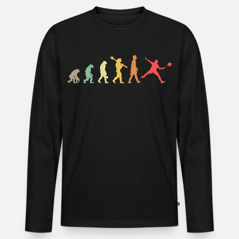 Badminton Evolution - Männer Premium Bio Langarmshirt - Schwarz