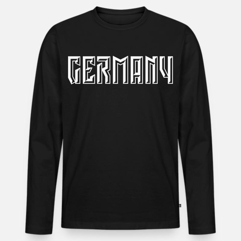 Germany Schriftzug (Relief / 3D / White) - Männer Premium Bio Langarmshirt - Schwarz