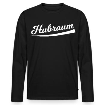 Hubraum Retro Schriftzug - Männer Premium Bio Langarmshirt - Schwarz - Vorne - Nico (187cm)