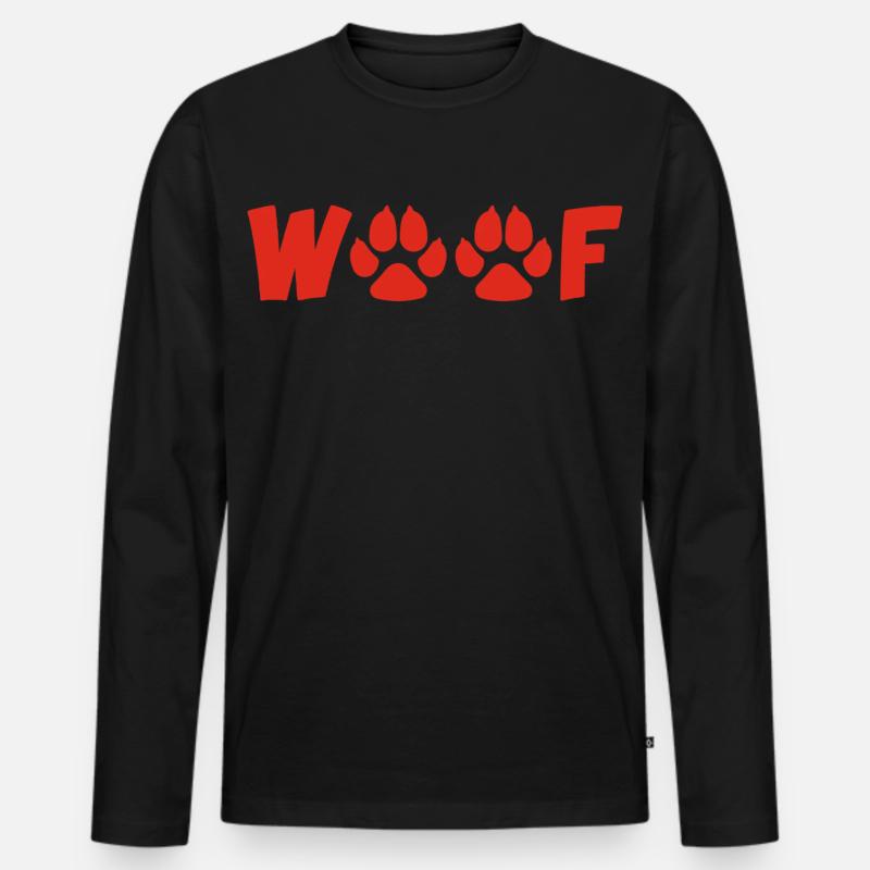 Bellender Hund (rot) - Männer Premium Bio Langarmshirt - Schwarz