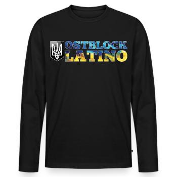 Ostblock Latino Ukrainer Ukraine Geschenk - Männer Premium Bio Langarmshirt - Schwarz - Vorne - Nico (187cm)