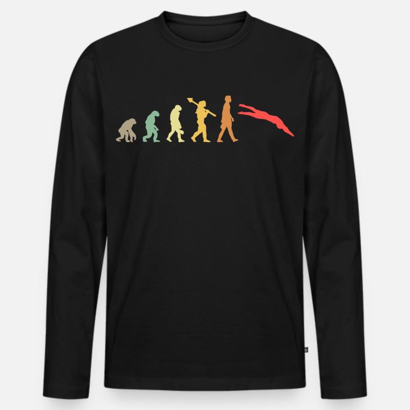 Evolution swimming Swimmer - Männer Premium Bio Langarmshirt - Schwarz