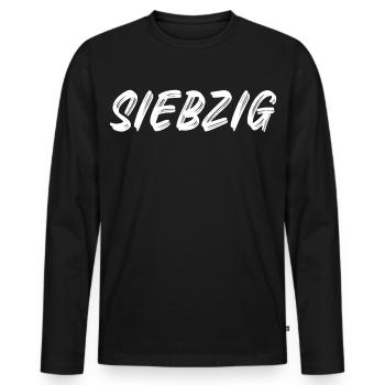 70. Geburtstag - Siebzig - 70 - Männer Premium Bio Langarmshirt - Schwarz - Vorne - Nico (187cm)