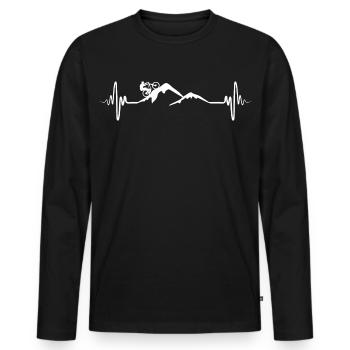 Mountain bikers heart palpitations - Men's Premium Organic Long Sleeve Shirt - black - Front - Nico (187cm)