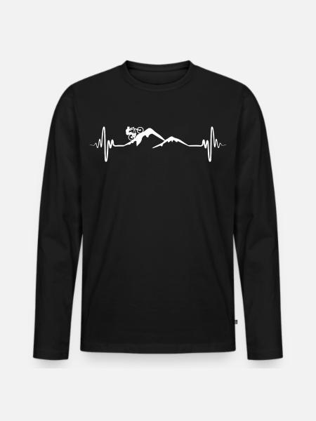 Mountain bikers heart palpitations - Men's Premium Organic Long Sleeve Shirt - black
