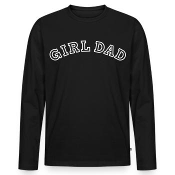 Fille Papa Père d’une fille Papa Fête des Pères - T-shirt manches longues Premium bio Homme - noir - Devant - Nico (187cm)