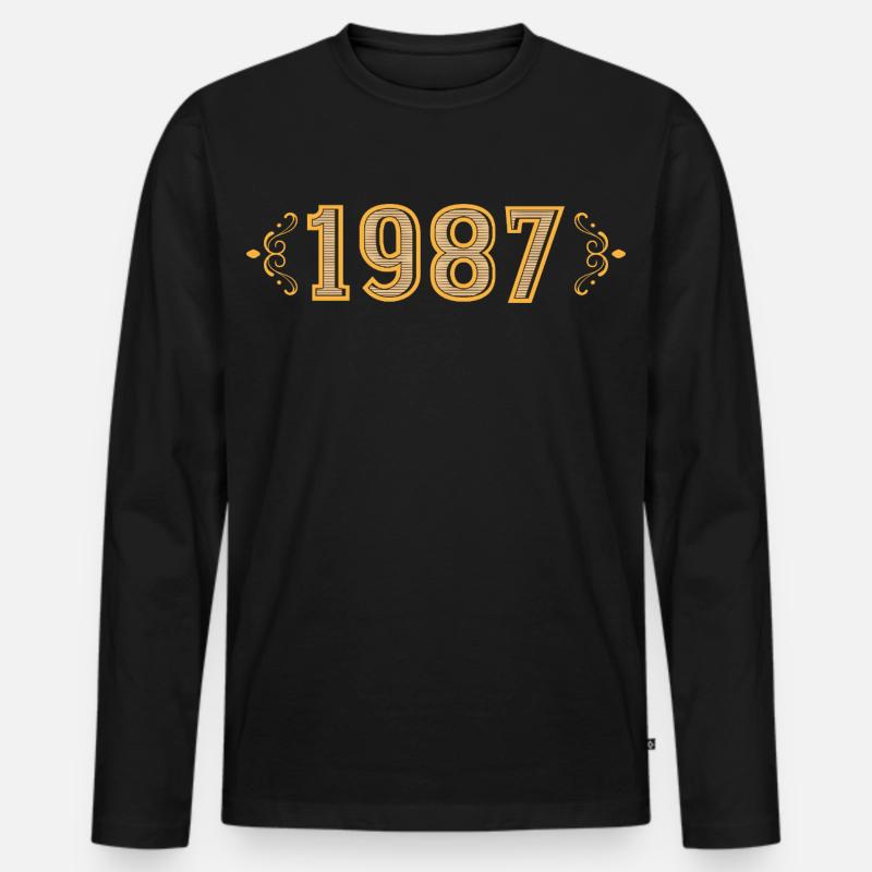 Legende seit 1987, Retro 1987 - Männer Premium Bio Langarmshirt - Schwarz