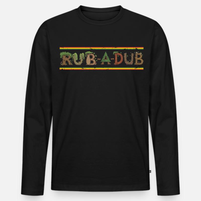 Reggae Forest - Männer Premium Bio Langarmshirt - Schwarz