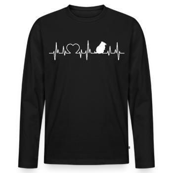 Hamster heartbeat - Men's Premium Organic Long Sleeve Shirt - black - Front - Nico (187cm)