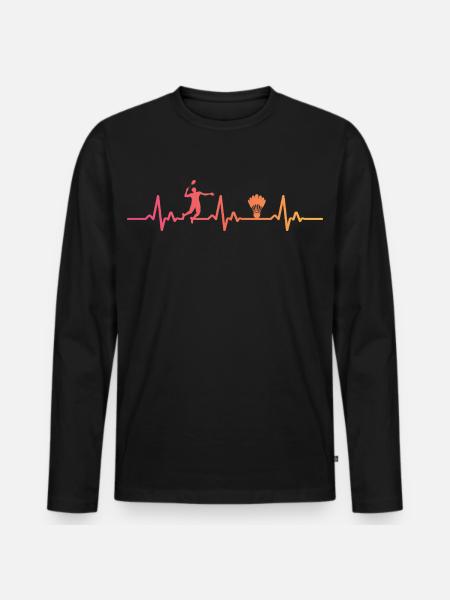 Badminton Sunset Heartbeat Badminton - Men's Premium Organic Long Sleeve Shirt - black