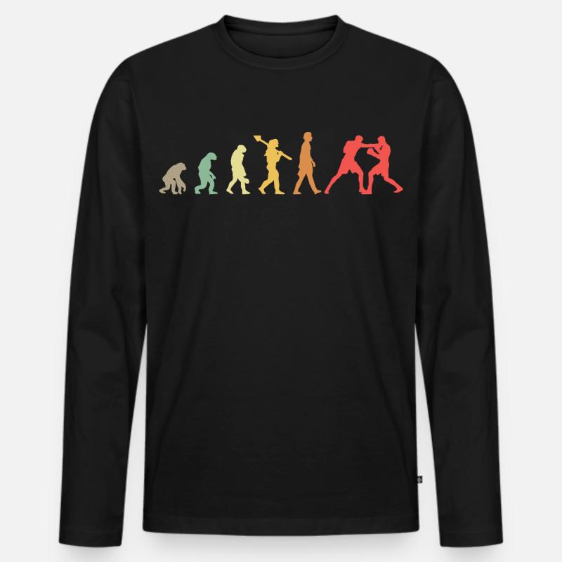 Boxing Evolution Boxing Development Retro - Men's Premium Organic Long Sleeve Shirt - black