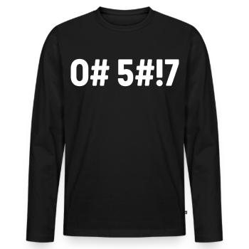 Oh Scheiße, codiert - Männer Premium Bio Langarmshirt - Schwarz - Vorne - Nico (187cm)