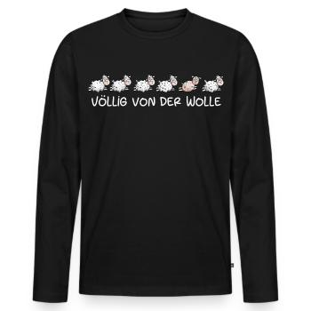 Völlig Von Der Wolle Schaf I Schafe Herde - Männer Premium Bio Langarmshirt - Schwarz - Vorne - Nico (187cm)