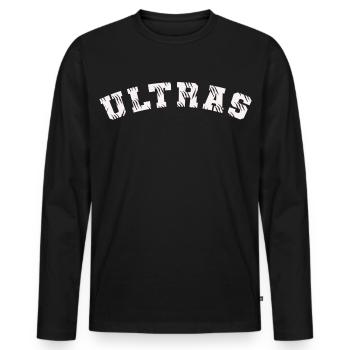 ULTRAS Fussball Design Fankurve - Männer Premium Bio Langarmshirt - Schwarz - Vorne - Nico (187cm)