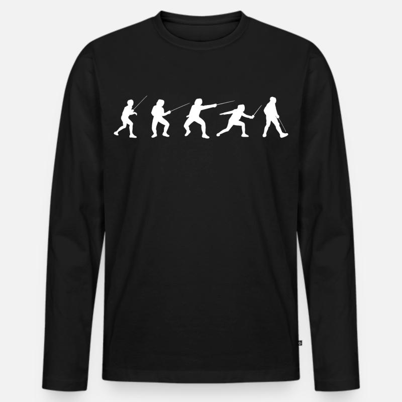 Fechttechniken - Männer Premium Bio Langarmshirt - Schwarz
