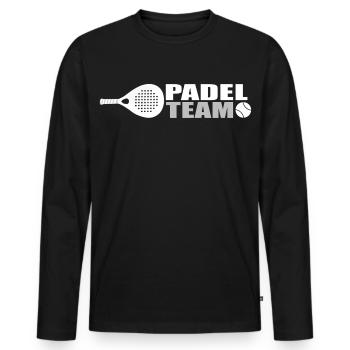 Padel-Team - Männer Premium Bio Langarmshirt - Schwarz - Vorne - Nico (187cm)