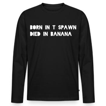 CS2_Born_in_T_Spawn - T-shirt manches longues Premium bio Homme - noir - Devant - Nico (187cm)