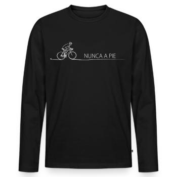 Radfahrer Spruch Geschenkidee Fahrrad - Männer Premium Bio Langarmshirt - Schwarz - Vorne - Nico (187cm)