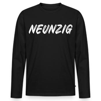 90. Geburtstag / Neunzig / 90 - Männer Premium Bio Langarmshirt - Schwarz - Vorne - Nico (187cm)